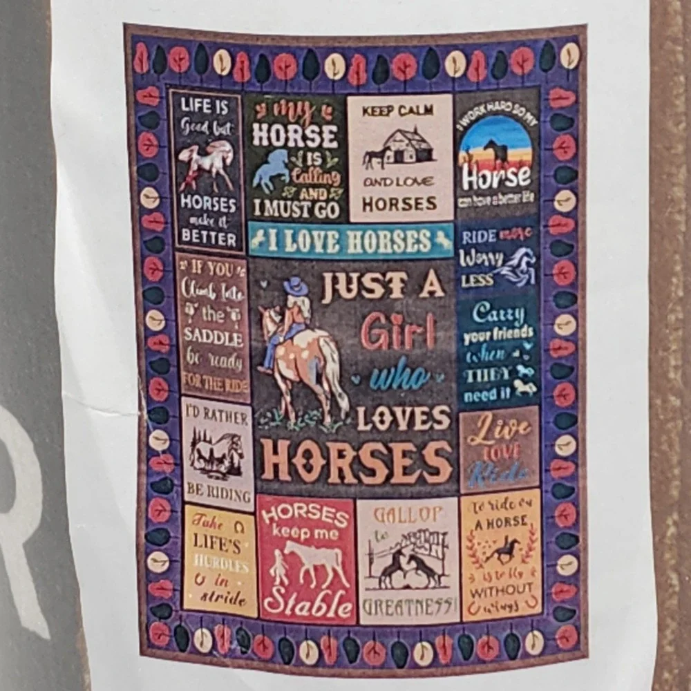 Decorative Horse Themed Throw Blanket‎ 51